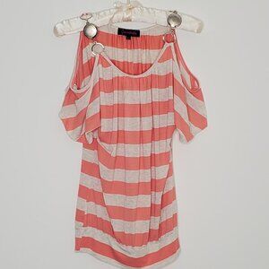 Anabella Top, Stripes Cream & Orange Size L (Junior) New without tag